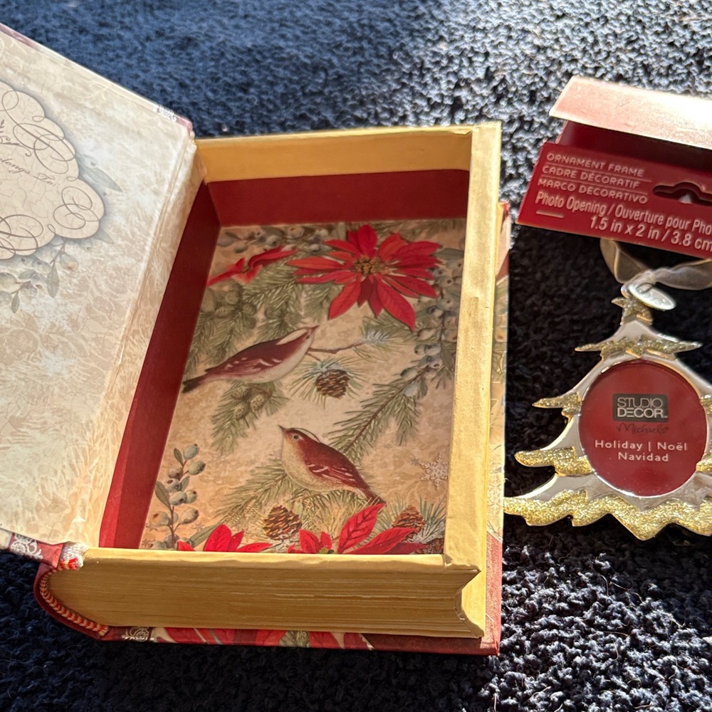 Punch Studio Festive Box with Red and Gold Accents